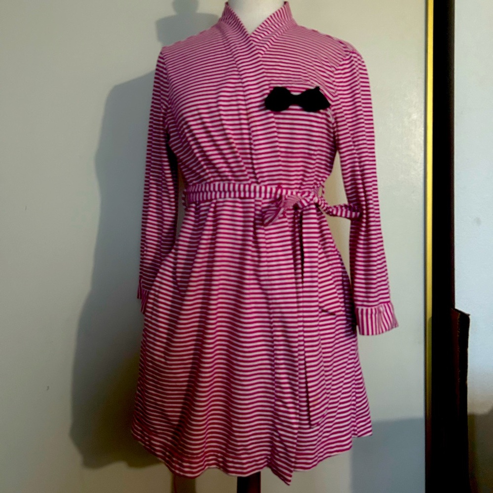 Kate Spade pink and white striped robe